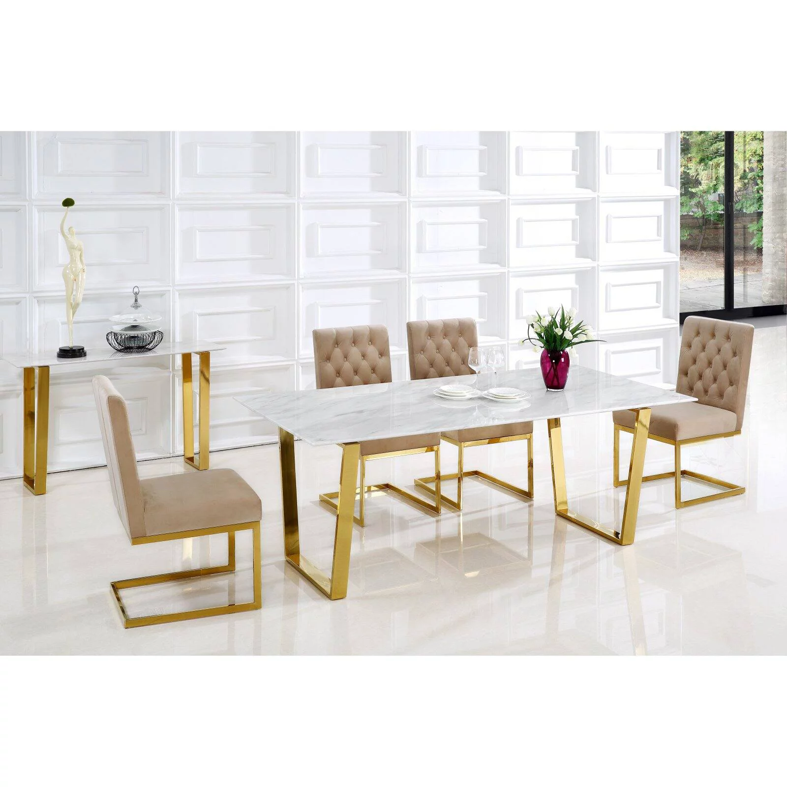 Meridian Furniture Inc Cameron Gold Dining Table