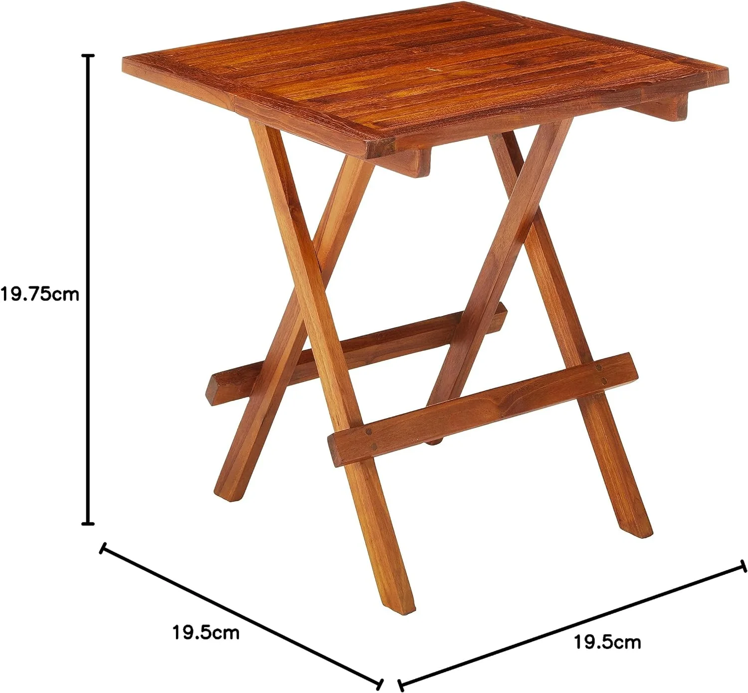 Ravinia Folding Teak Small Table, Oiled Finish Brown