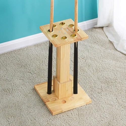 Durable Freestanding Wooden Pool Cue Rack - 8 Cue Capacity Billiard Floor Rack for Family, Club & Game Room - Elegant White Finish, 30x55x24cm (Beige)