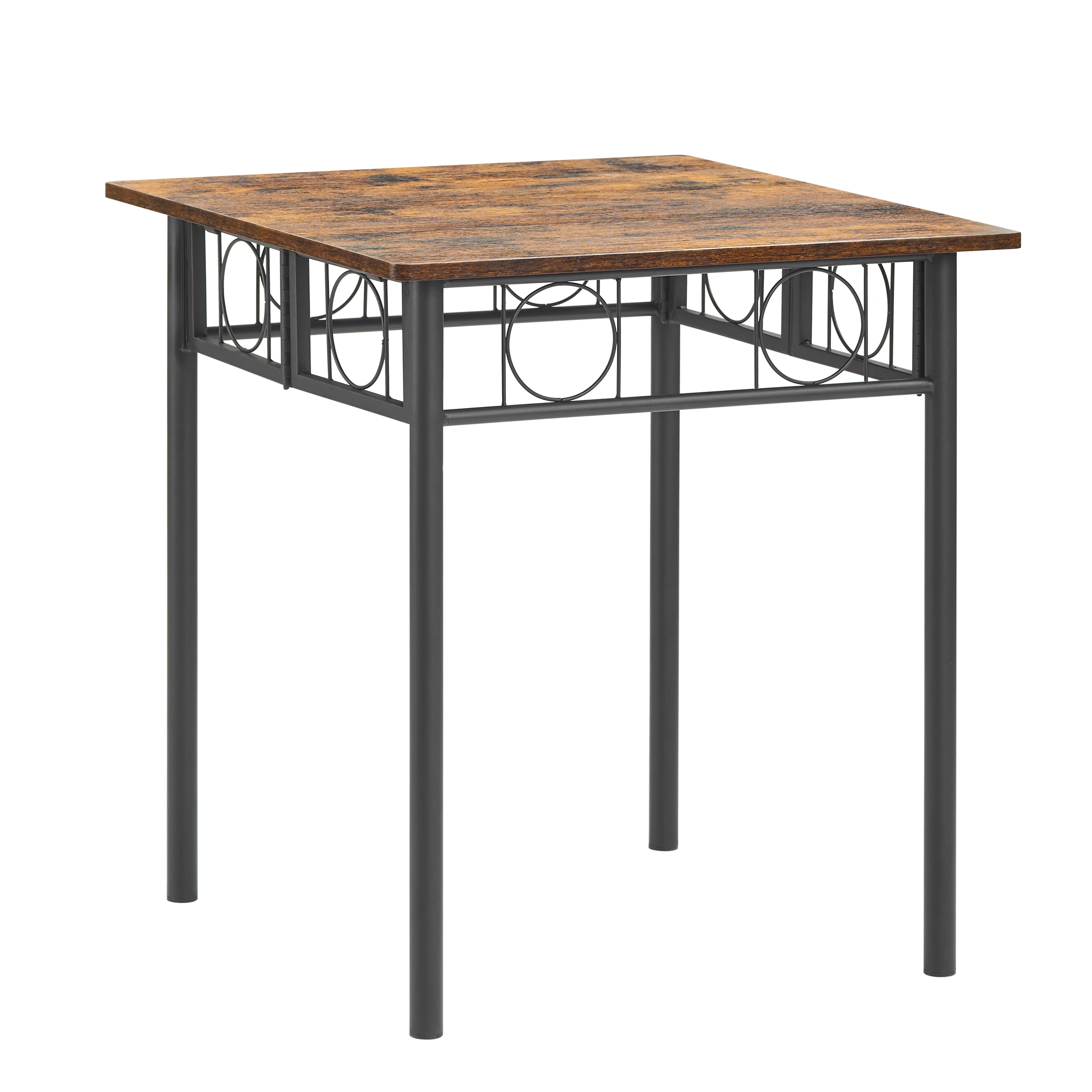 Folding Dining Table,Small Square Table for Kitchen,Dining Room,No Assembly,WoodenTabletop for Compact Space,with Stable Metal Frame
