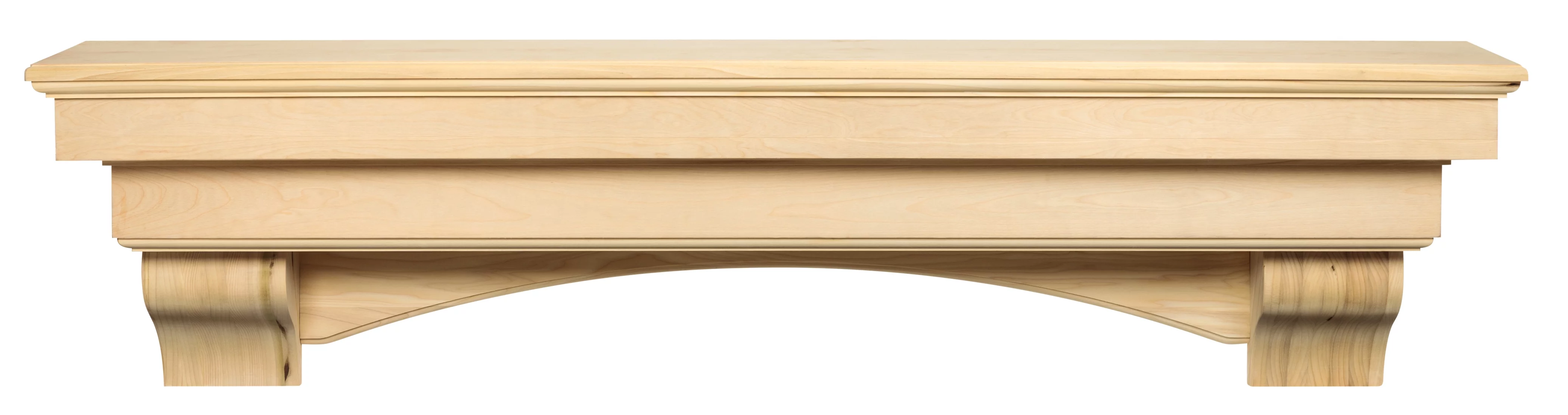 Pearl Mantels Auburn Versatile Premium Wood Mantel Shelf, Unfinished, Paint And Stain Grade, 48