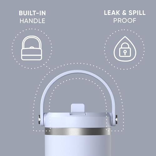 Hydrapeak Nomad 24 oz Tumbler with Handle and Straw Lid, Leakproof, Double Insulated, 24oz Cup Stainless Steel (Blush)