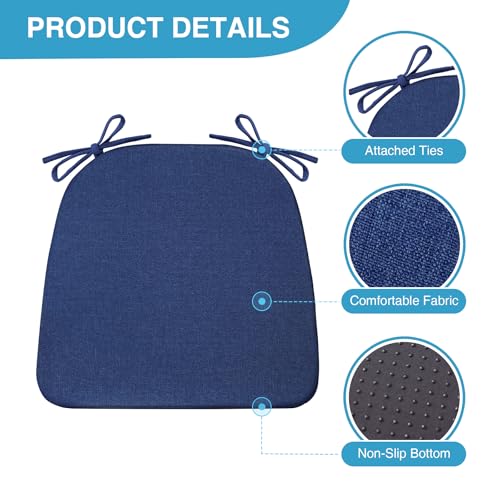 Chair Cushions for Dining Chairs Set of 4, Non Slip Kitchen Chair Pads, 17