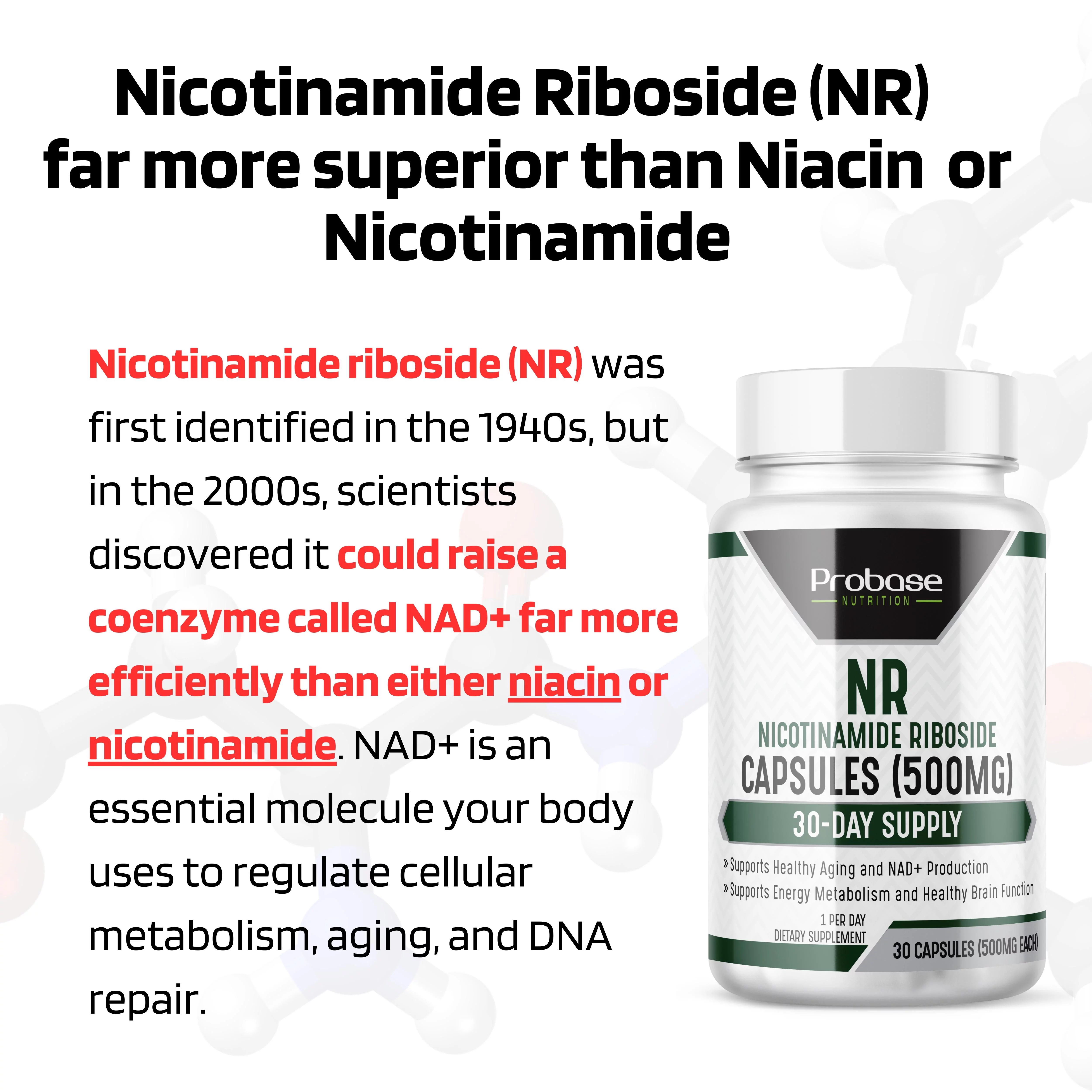 Nicotinamide Riboside (NR) Capsules 30ct/500mg NAD+ Boosting Supplement