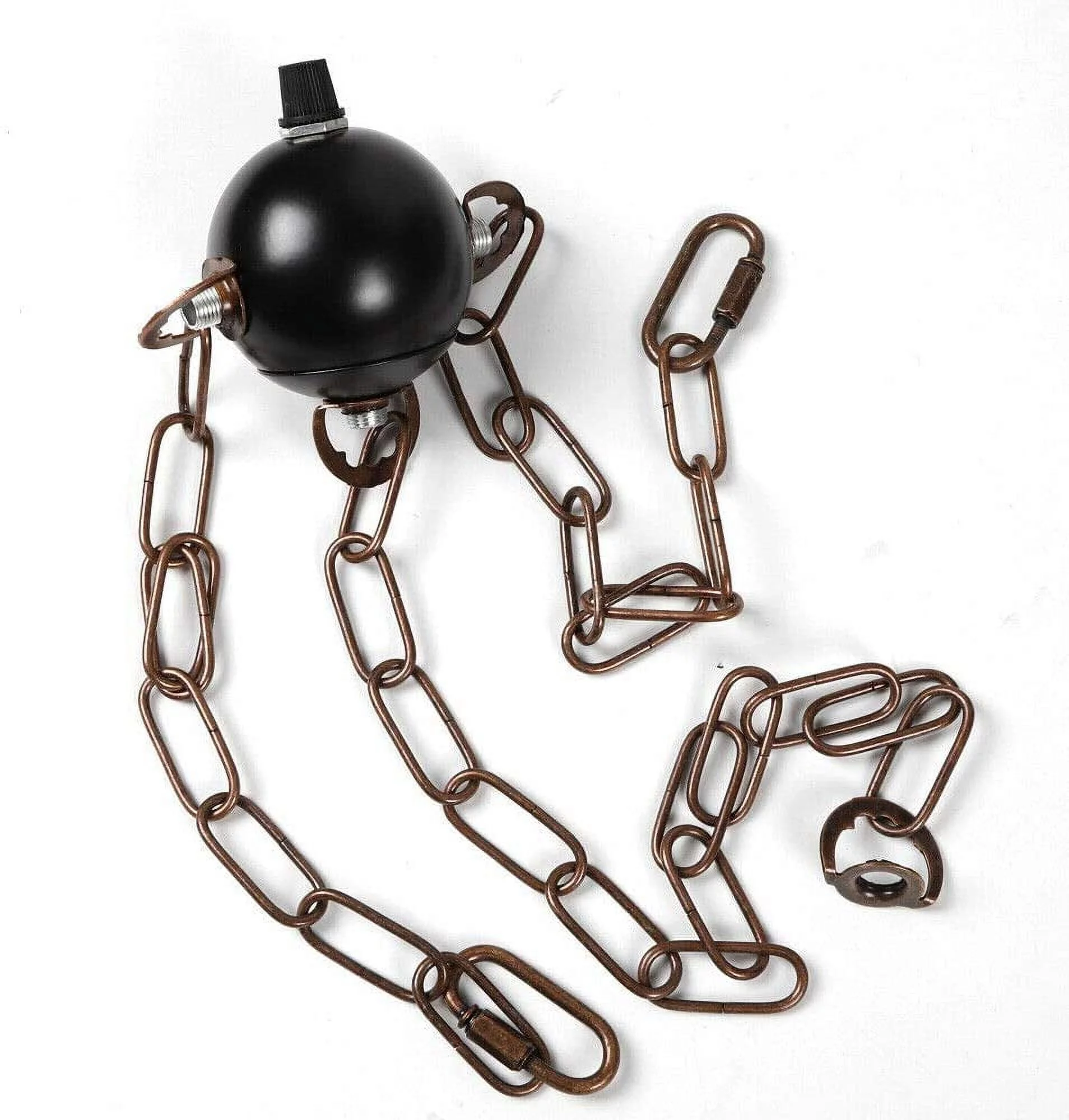 OUKANING 8-Light Farmhouse Chandelier, Retro Iron Wooden Frame Industrial Pendant Light Rustic Antique Ceiling Lamp Lighting Fixtures