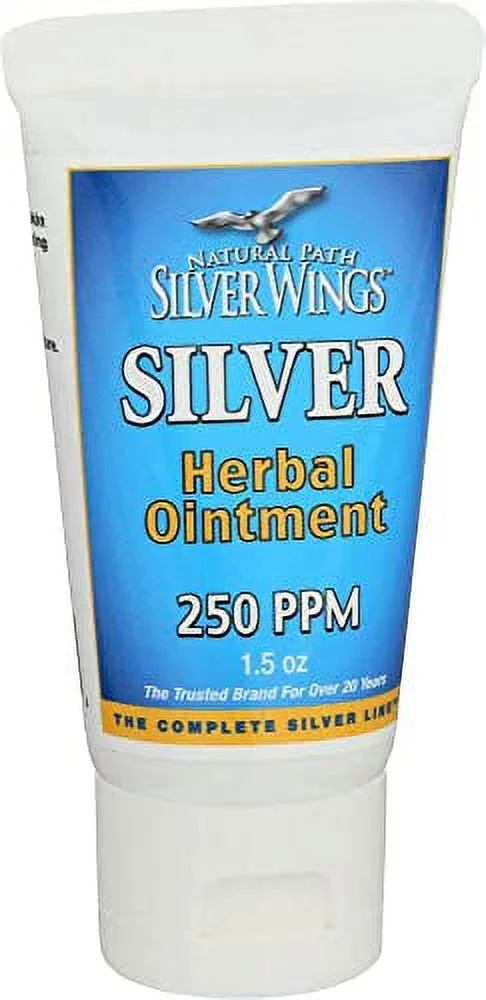 Natural Path Silver Wings Colloidal Silver 500PPM 16Oz + Herbal Ointment 250PPM