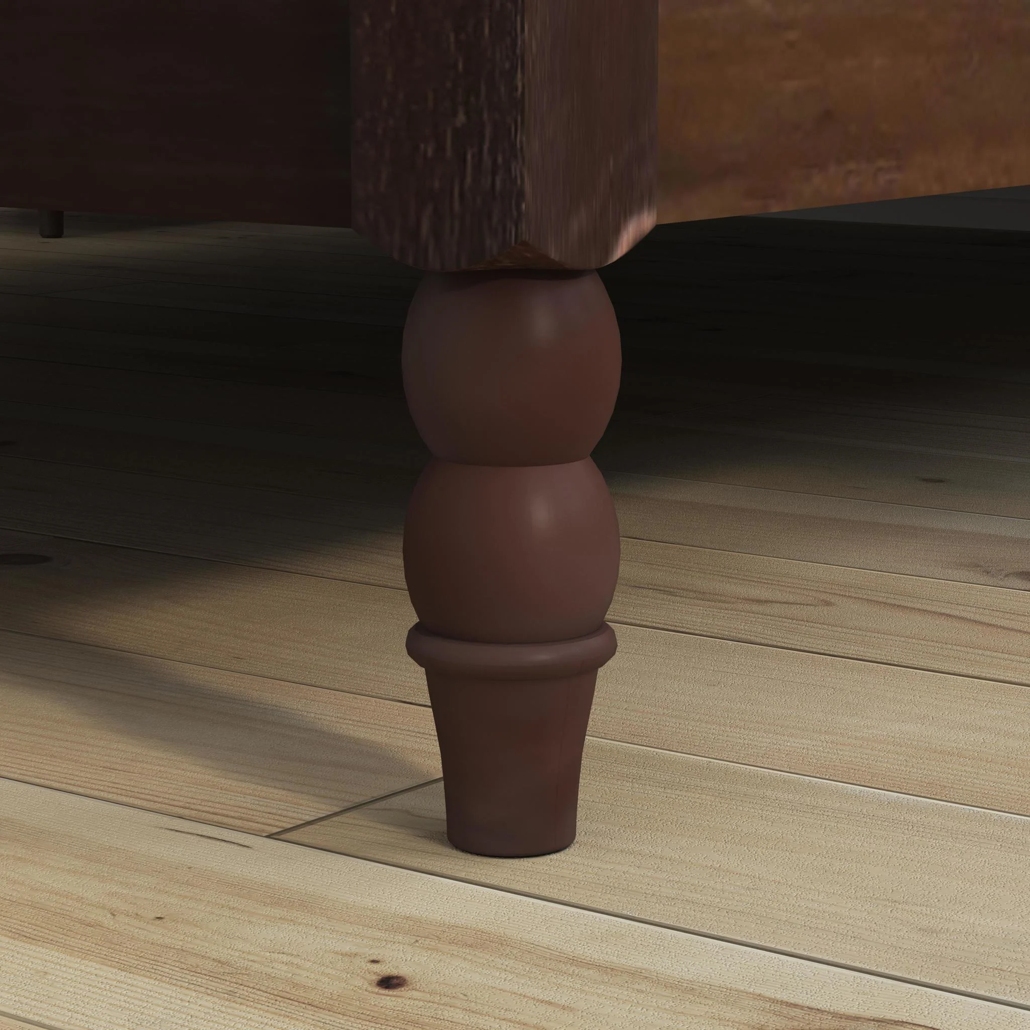 Spindle Brown Queen Bed