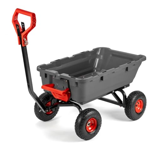 XtremepowerUS 2-in-1 Convertible Handle Heavy Duty Garden Cart Dump Wagon Utility 800-Pound Dump Cart Utility Cart for Yard, Farm 10