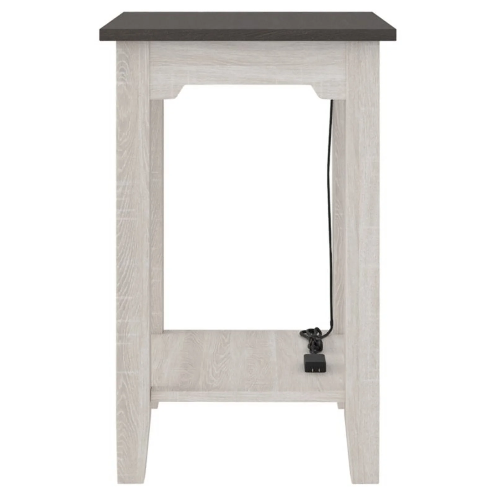 Bowery Hill Farmhouse Engineered Wood End Table in Antiqued White/Gray