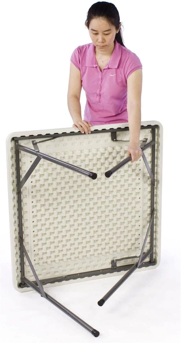 34-inch Square Folding Table with Molded Top, Steel Legs (FOLDTS3429)