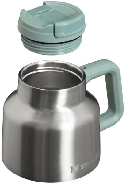 Stanley Tough-To-Tip Admiral's Mug 20 oz | Twist-on Flip Open Lid | Wide Body with Non-Skid Rubber Base | Insulated Stainless Steel Coffee Cup | BPA-Free | Stainless Steel Shale