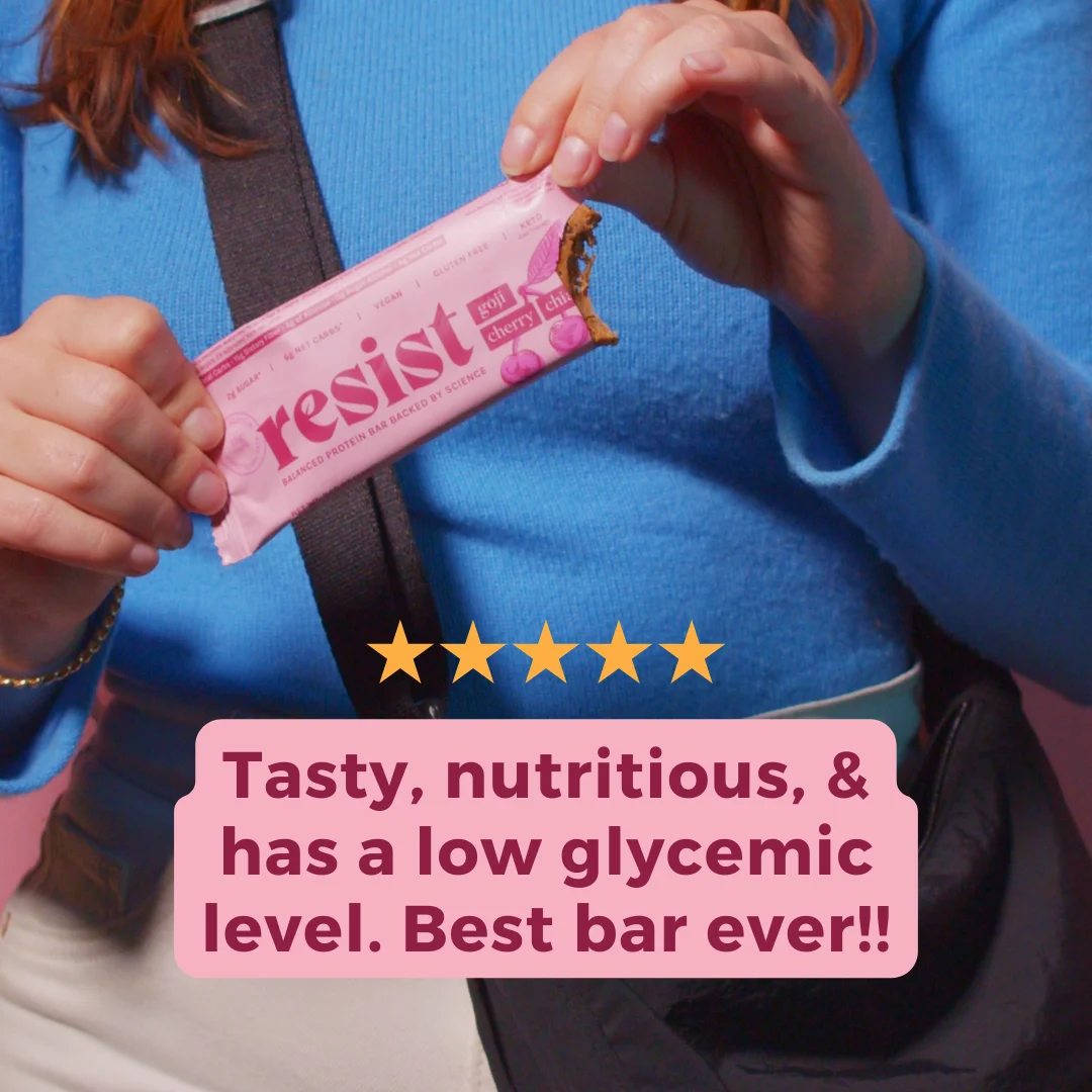 Resist Nutrition - Goji Cherry Chia Low Glycemic Protein Bars (12 Count)