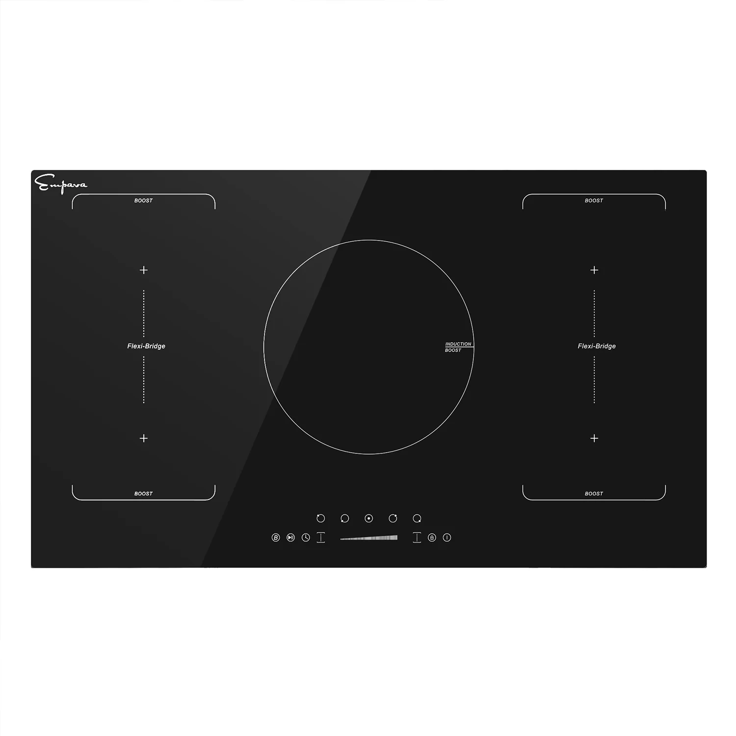 Built-In 36-in 5 Elements Black Induction Cooktop Including Bridge Element