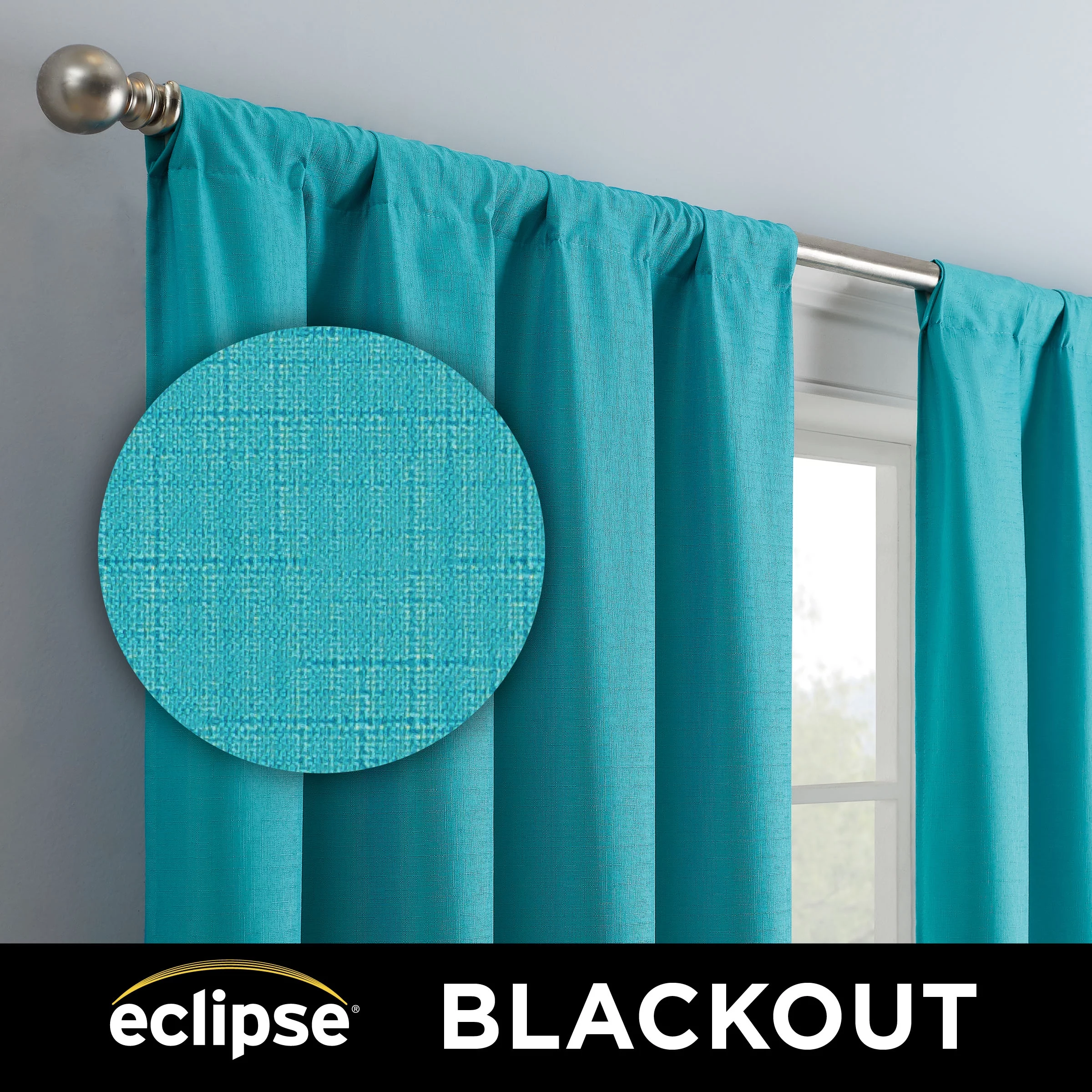 Eclipse Dayton Solid Blackout Rod Pocket Energy-Efficient Curtain Panel, Purple, 42