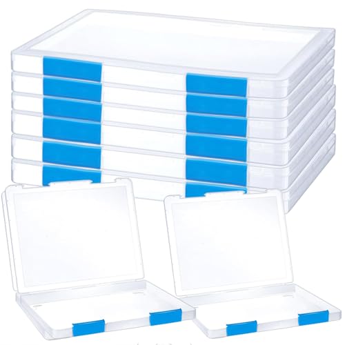 6 Pcs Clear A4 File Portable Project Case, Plastic Storage Box for 8.5
