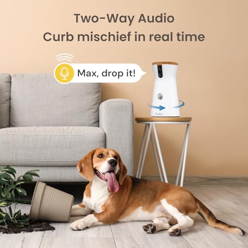 Furbo 360° Cat Camera - Unlock Camera & Smart Features w/Paid Plan: Home Security & Pet Safety Alerts, Rotating Treat Dispenser w/Speaker, Smart Cam w/Phone App (Subscription Required, 3mo Minimum)