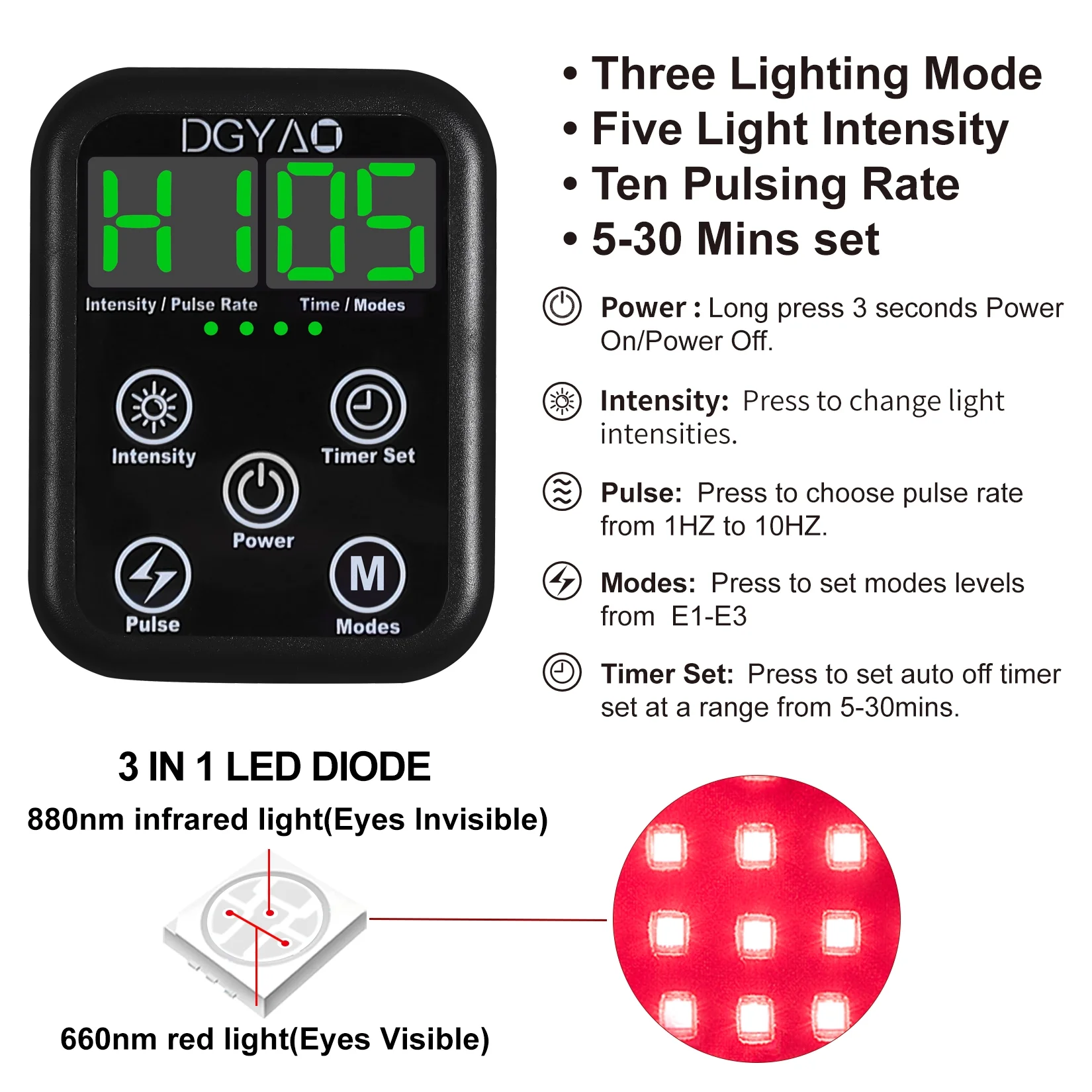 DGXINJUN 2024 New Infrared Red Light Therap-y Device with Portable Large Power Bank Home Use