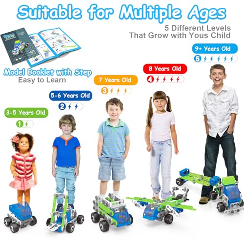 10 in 1 STEM Toys for 4 5 6 7 8+ Year Old Boy Girl Birthday Gifts Building Toys for Kids Ages 4-8 5-7 6-8 Educational Stem Activities for Boys 4-6 8-10 Construction Creative Games Holiday Idea Gift