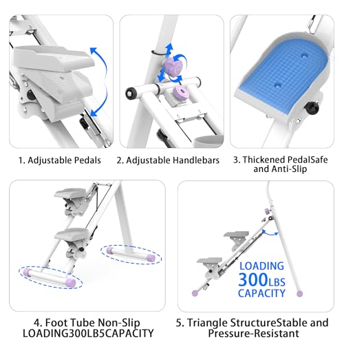 Stair Stepper for Home, Folding Vertical Climber Workout Machine for Full-Body Exercise Stair Stepper with Stable Frame Adjustable Handlebar & Pedals