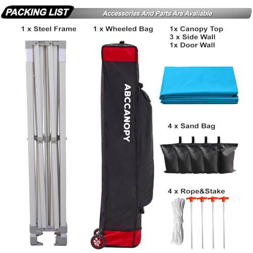 ABCCANOPY Easy Pop Up Canopy Tent with Sidewalls 10x10 Commercial -Series, White