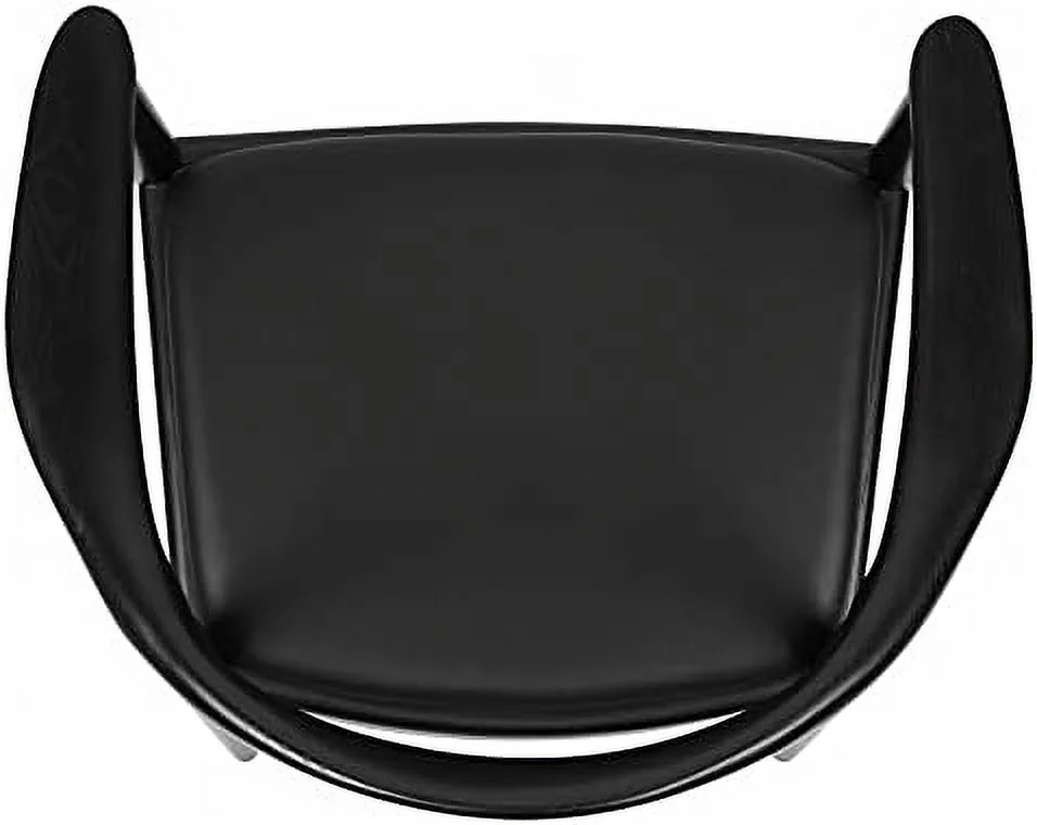 KHBIULIFE Kennedy Armchair Upholstered Dining Chair  Presidential Mid-Century Modern Accent Chair in Black