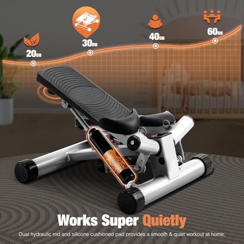 Pre-Assembled Adjustable Mini Stepper Stair Stepper Stepping Machine with Resistance Bands