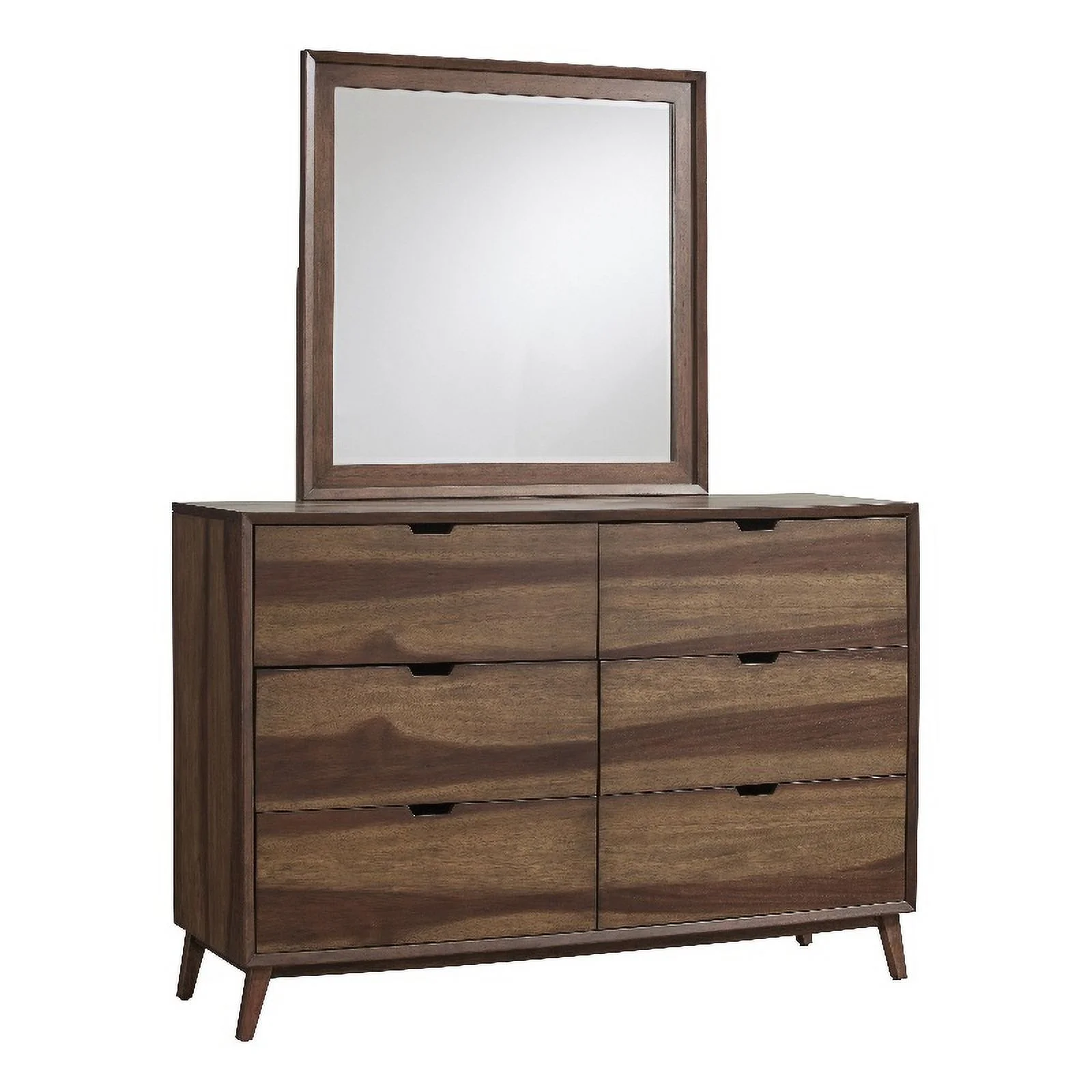 Progressive Furniture Bungalow Wood Double Drawer Dresser & Mirror Caramel Brown