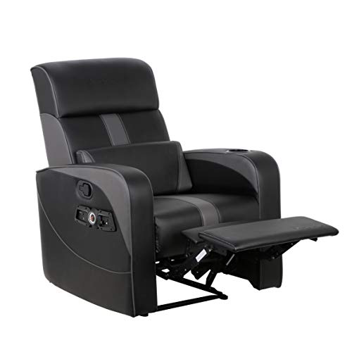X Rocker Gamma Recliner Gaming Chair, 2.1 Bluetooth Audio System, Headrest Mounted Speakers, Built-in Footrest and Cupholder, 718001, 34.84