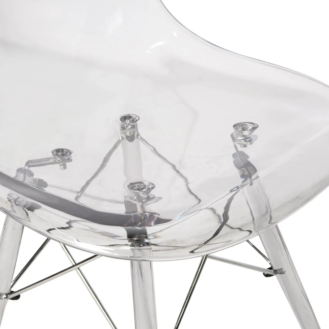 Dover Molded Side Chair with Acrylic Base, Set of 2 - Clear