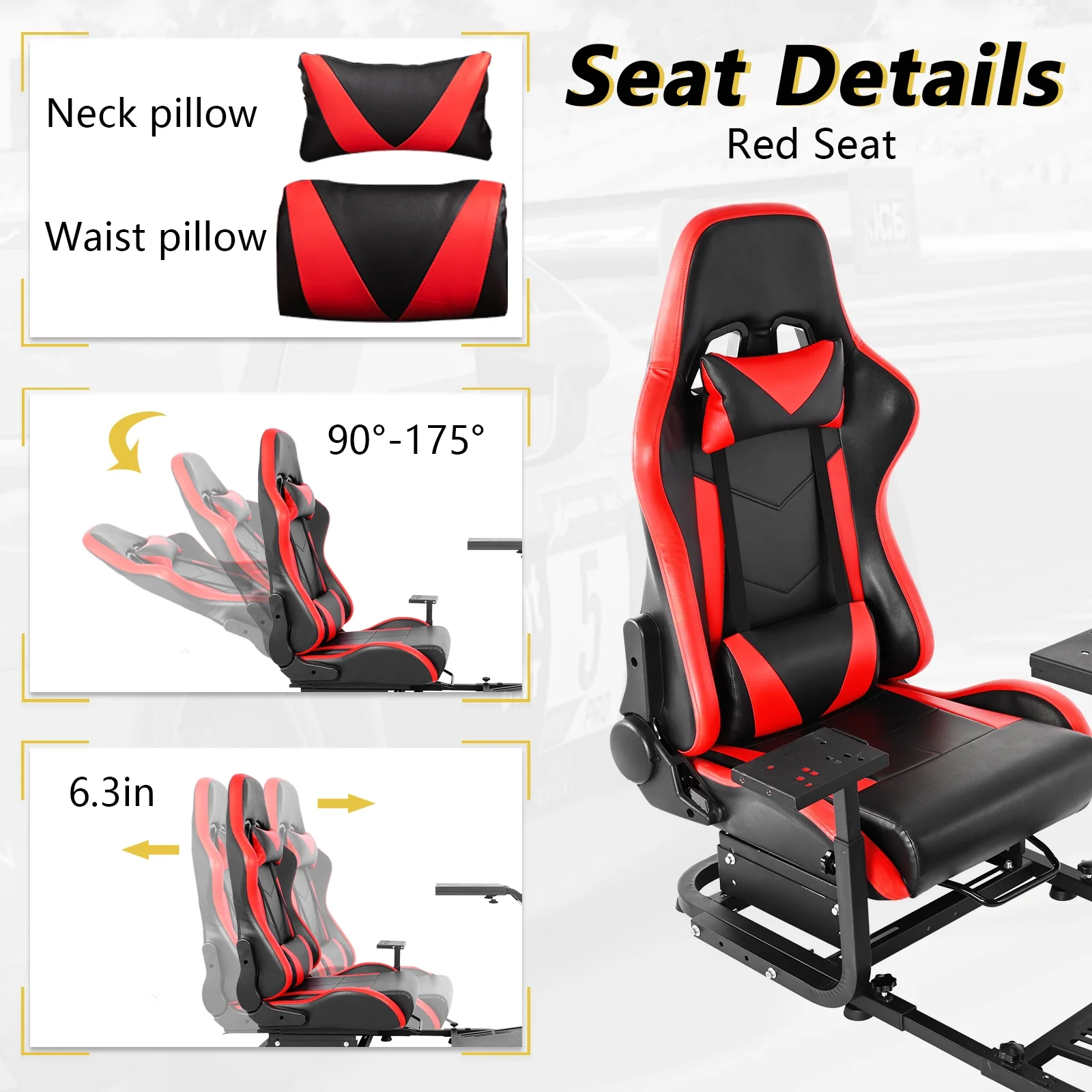 Marada G29 Racing Simulator Cockpit with Gaming Chair Fit Logitech Thrustmaster T80 T150 T300RS,T248