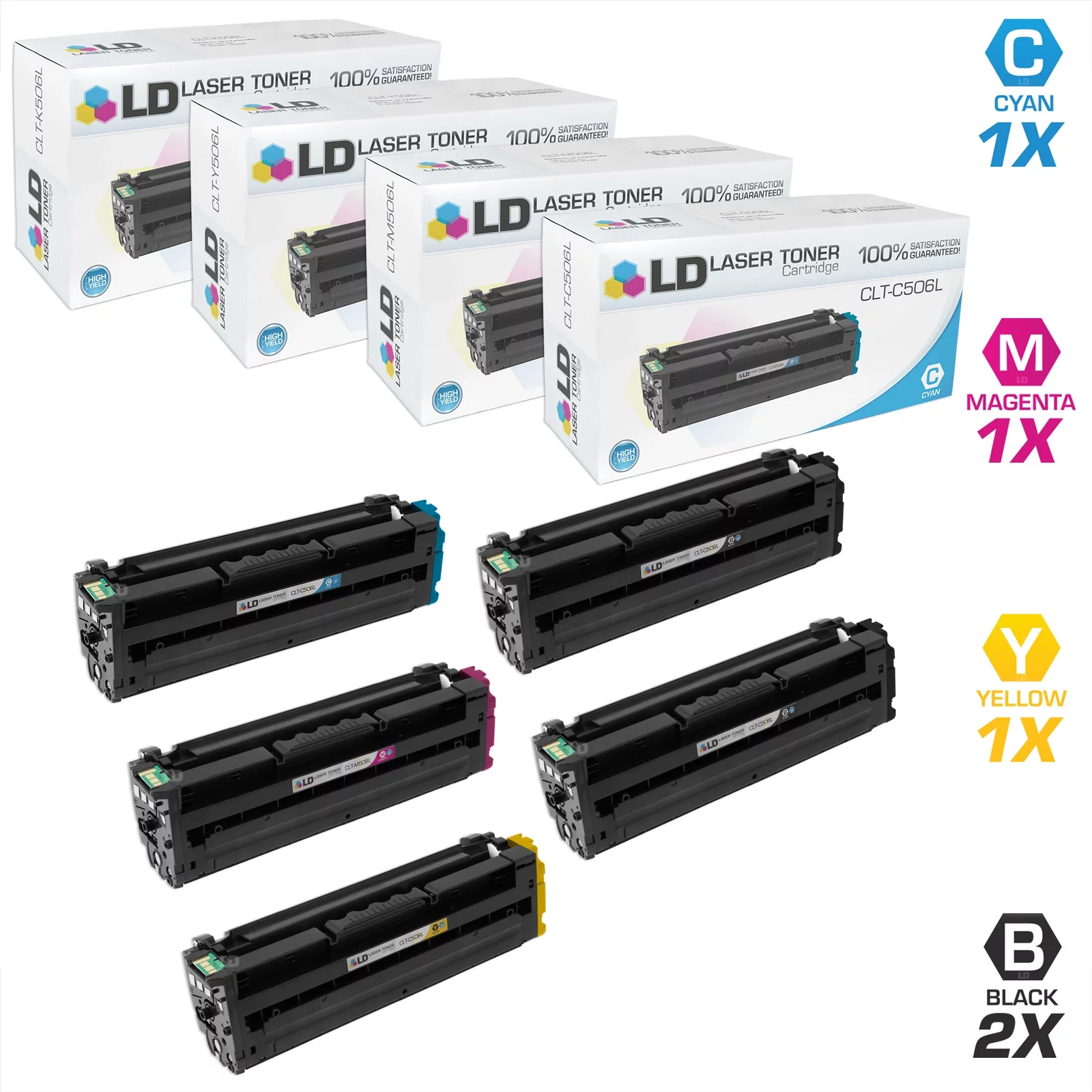 Compatible Toner Cartridge Replacement for Samsung CLP-680 & CLX-6260 High Yie (2 Black, 1 Cyan, 1 Magenta, 1 Yellow, 5-Pack)