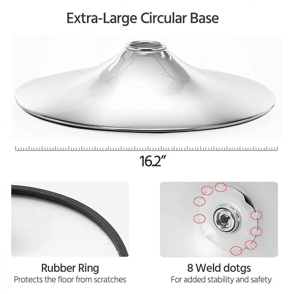 Alden Design Bar Stool with 360-Degree Swivel & Adjustable Height, Black, Set of 2