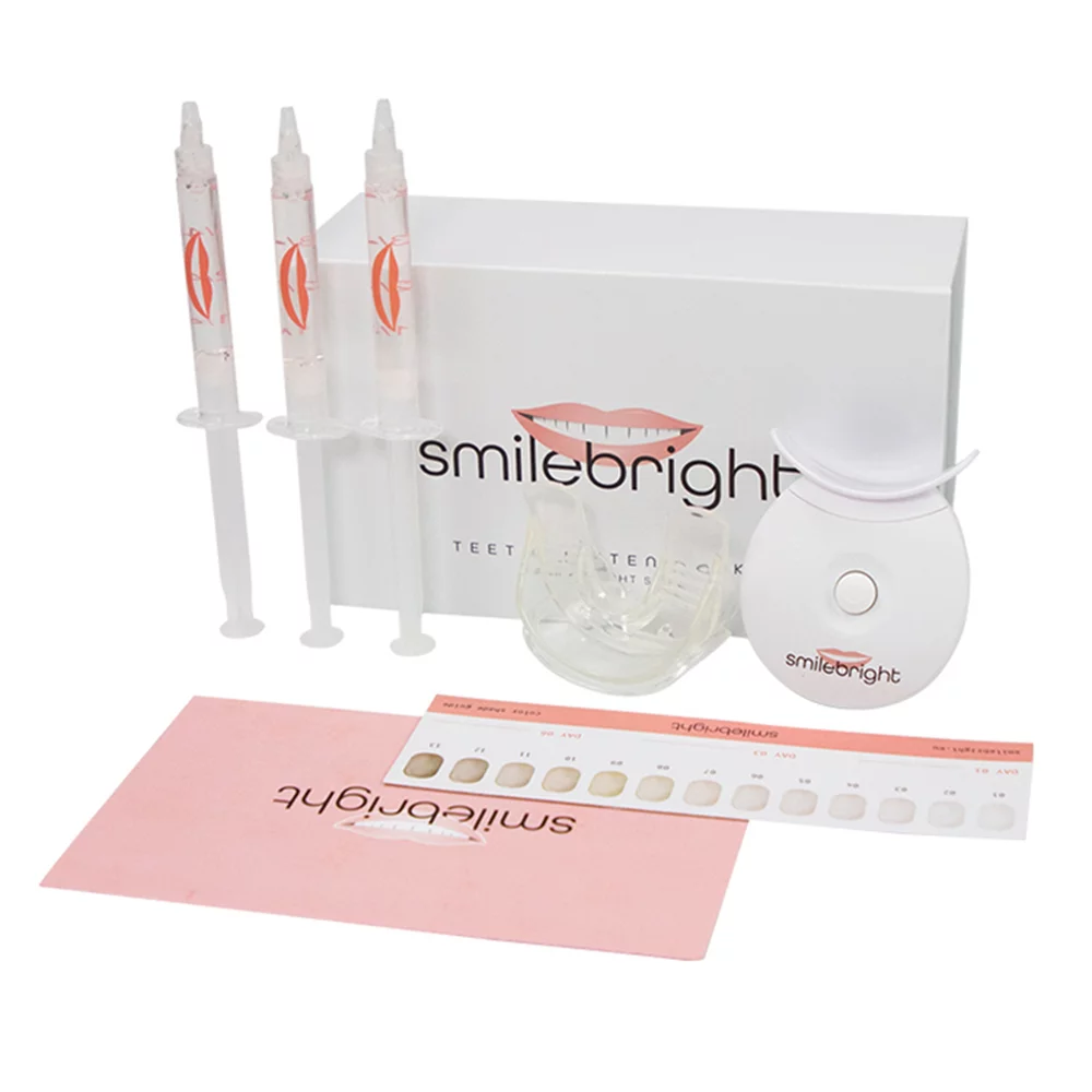 SmileBright 35% Carbamide Peroxide Teeth Whitening Kit w/ Light Tray, Strong Teeth Whitening Gel Coffee Tea Smoking Stain Removal