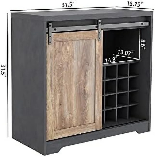 YPZBBOOM Farmhouse  Cabinet Modern Kitchen Hutch  Cabinet with Double Barn Door and Shelves Rustic Sideboard and Buffet Cabinet with Goblet Holder and Drawer for Living Kitchen(Bright Yel