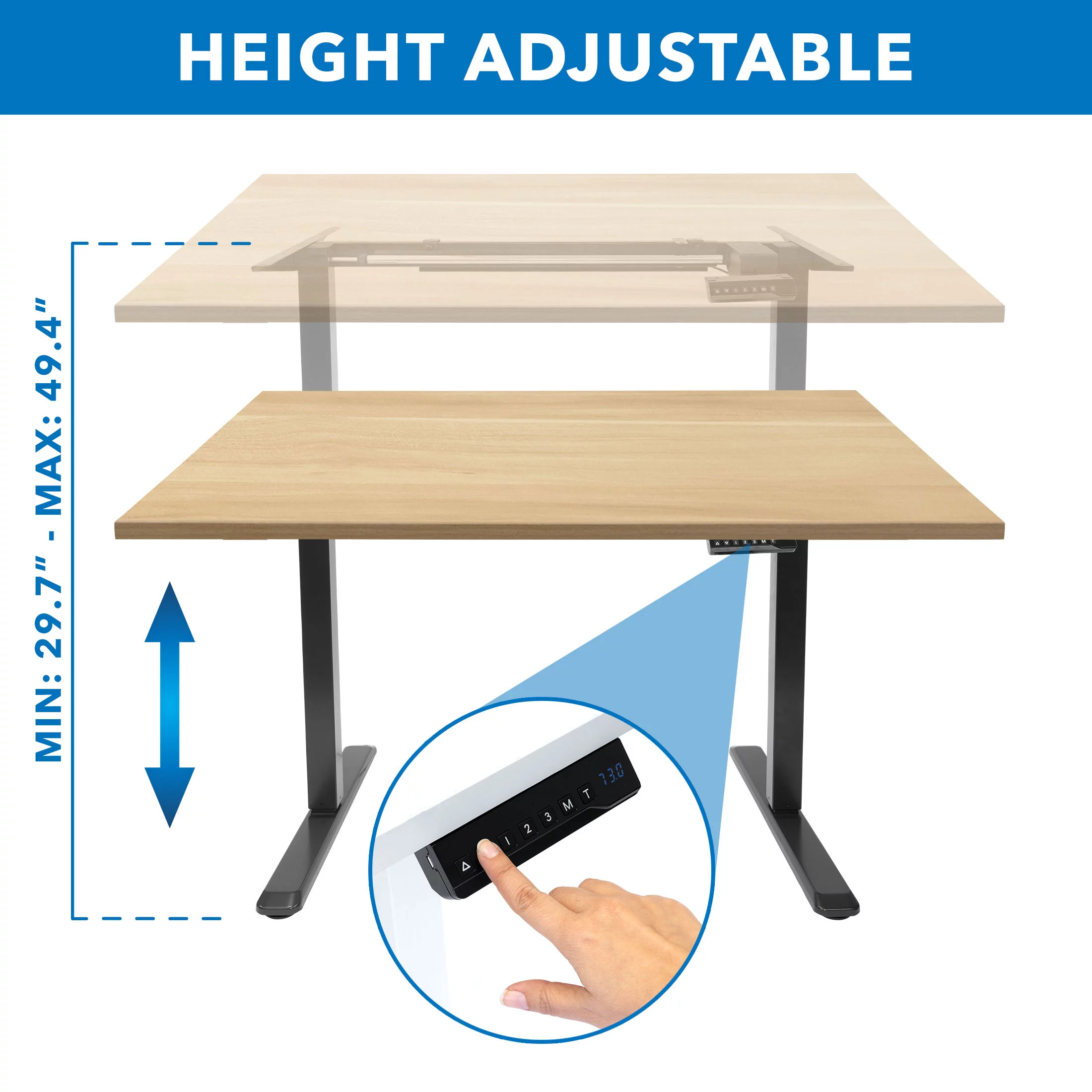 Mount-It! Electric Sit-Stand Desk with Tabletop, Maple, Ergonomic