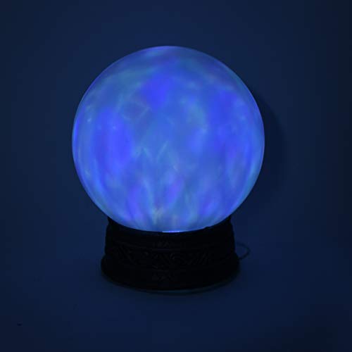 Treasure Gurus Glowing LED Light Up Magic Crystal Ball Flash Witch Wizard Orb Halloween Party Decor Haunted House Prop