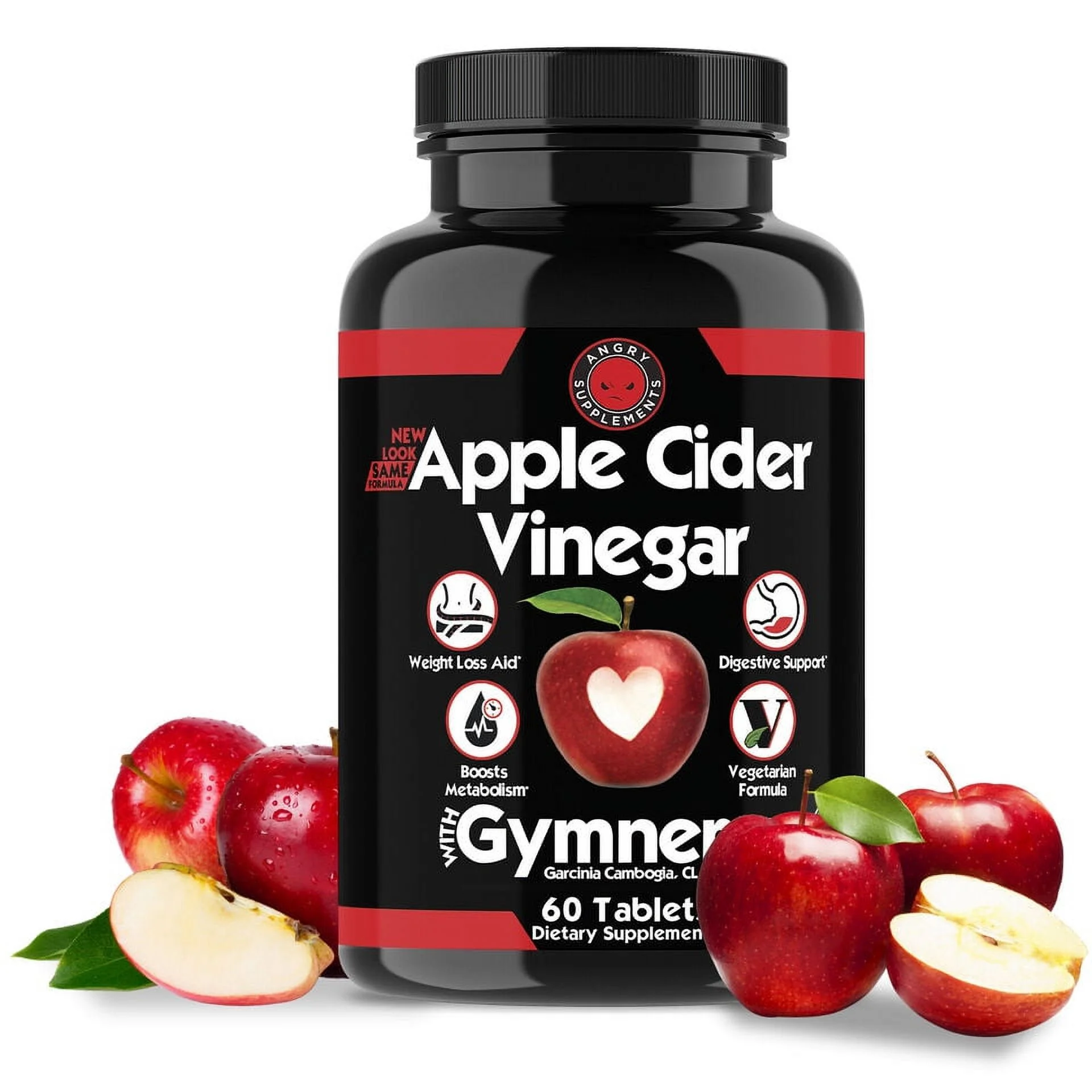 Weight Loss Apple Cider Vinegar w Garcinia Pills ACV & CLA Fat Burner - 60 Tablets