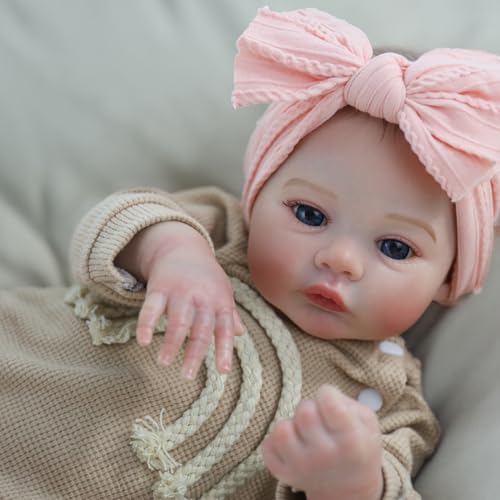 WOOROY Realistic Reborn Baby Dolls - 18 Inch Lifelike Newborn Baby Girl, Real Life Baby Dolls with Soft Weighted Body, Real Baby Reborn Gift Set for Kids Age 3