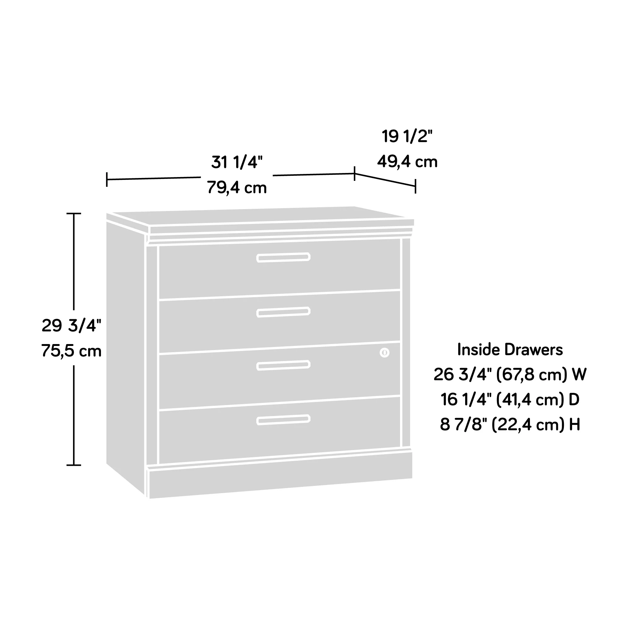 Sauder Aspen Post 2 Drawer Wooden Lateral File Cabinet with Lock in Prime Oak
