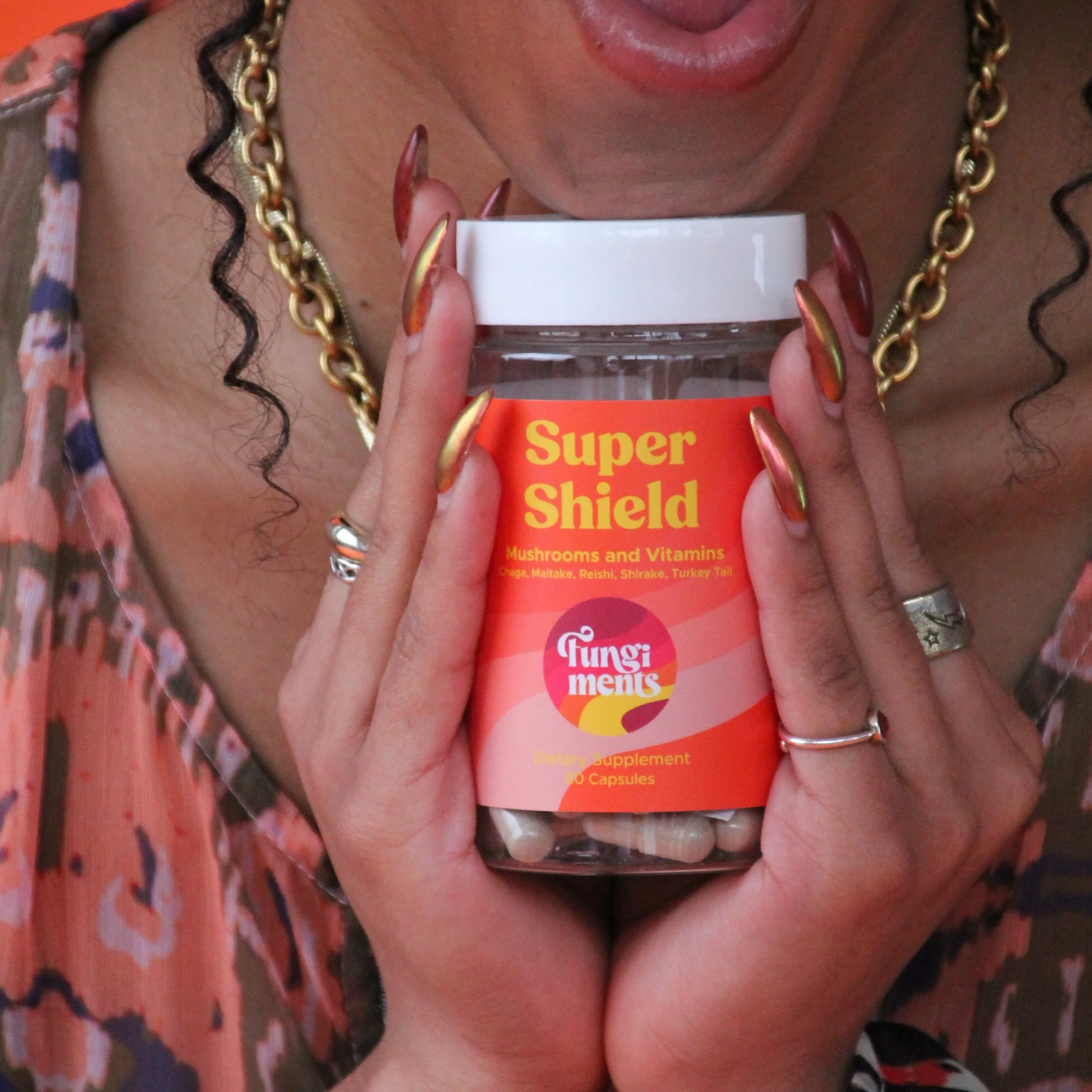 Fungiments Super Shield - Immune Boost, Mushroom Blend, Vitamin C, Zinc, Black Elderberry - 60 Ct