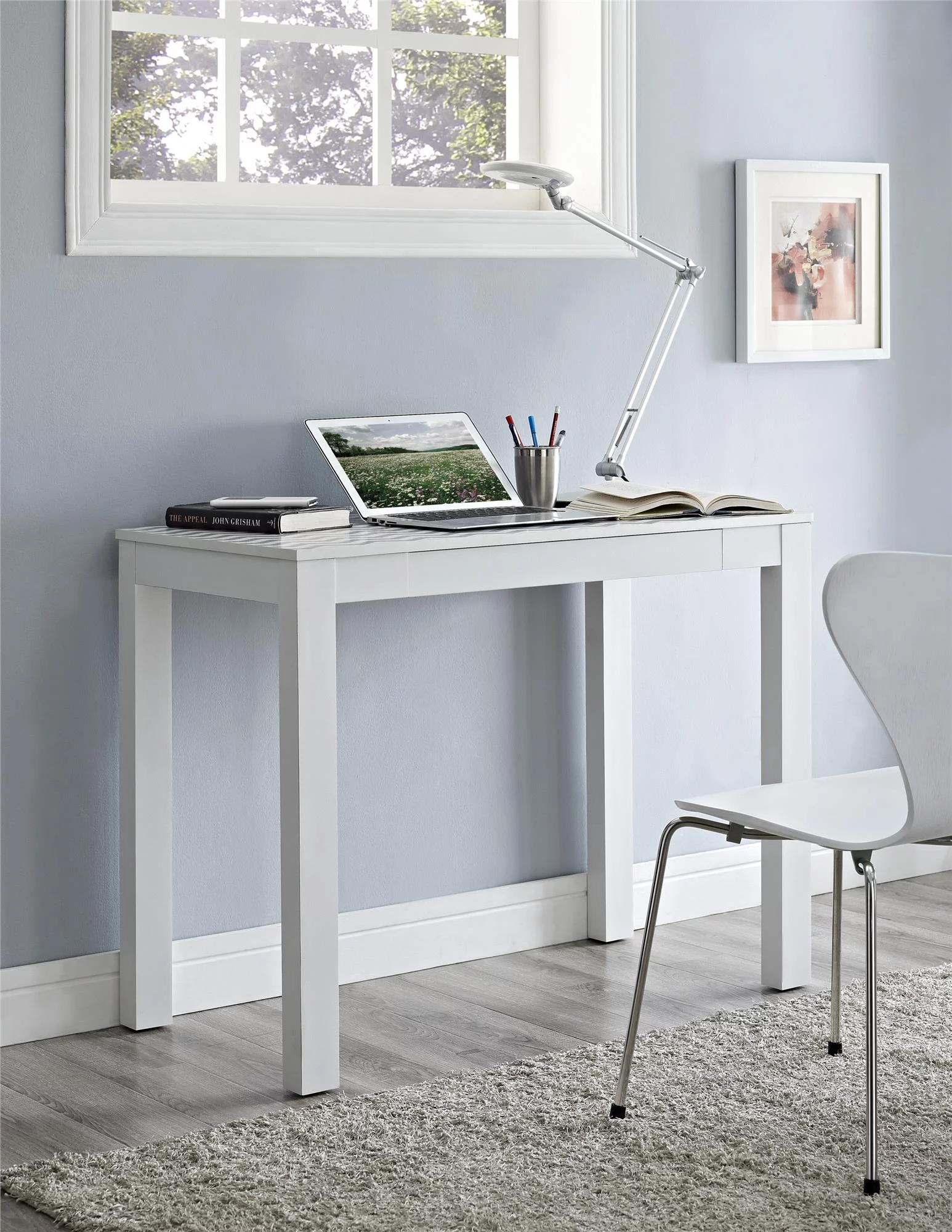 Ameriwood Home Parsons Computer Desk with Drawer, Chevron