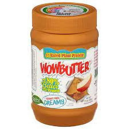 WowButter Tastes Just Like Peanut Butter toasted Soy Spread Creamy -- 17.6 oz Pack of 3
