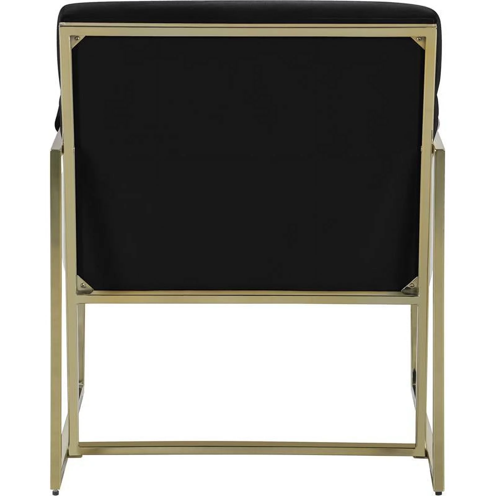 Home Square Zayne Black Velvet Accent Chair with Gold Iron Frame - Set of 2