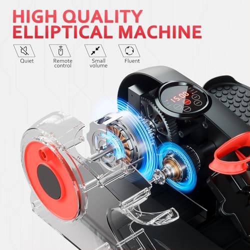 Under Desk Elliptical Machine, Ellipse Exerciser as Seen on TV for Seniors with Remote Control & 12 Adjustable Speeds, Elliptical Machine for Home