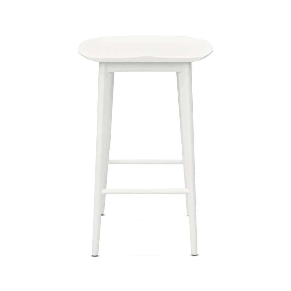 Steve Silver Hilton White Solid Acacia Wood Counter Stool