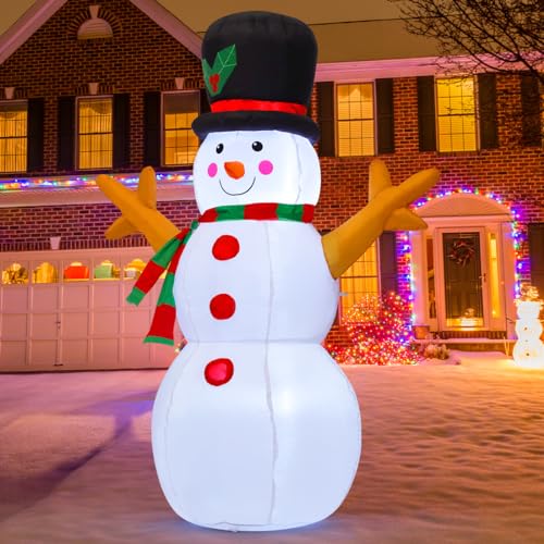 GOOSH 5 FT Christmas Snowman Inflatable Decoration Blow Up Snowman Outdoor Christmas Yard Decoration with Branch Hand Blow Up Holiday Indoor Outdoor Party Garden Yard Decoration
