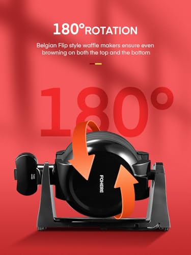 Waffle Maker, 1400W Double Belgian Waffle Iron 180° Flip, 8 Slices in 3 Mins, Rotating & Nonstick Plates, Anti-Scald, Removable Drip Tray Easy to Clean, Cool Touch Handle, Space-Saving (Mint Blue)