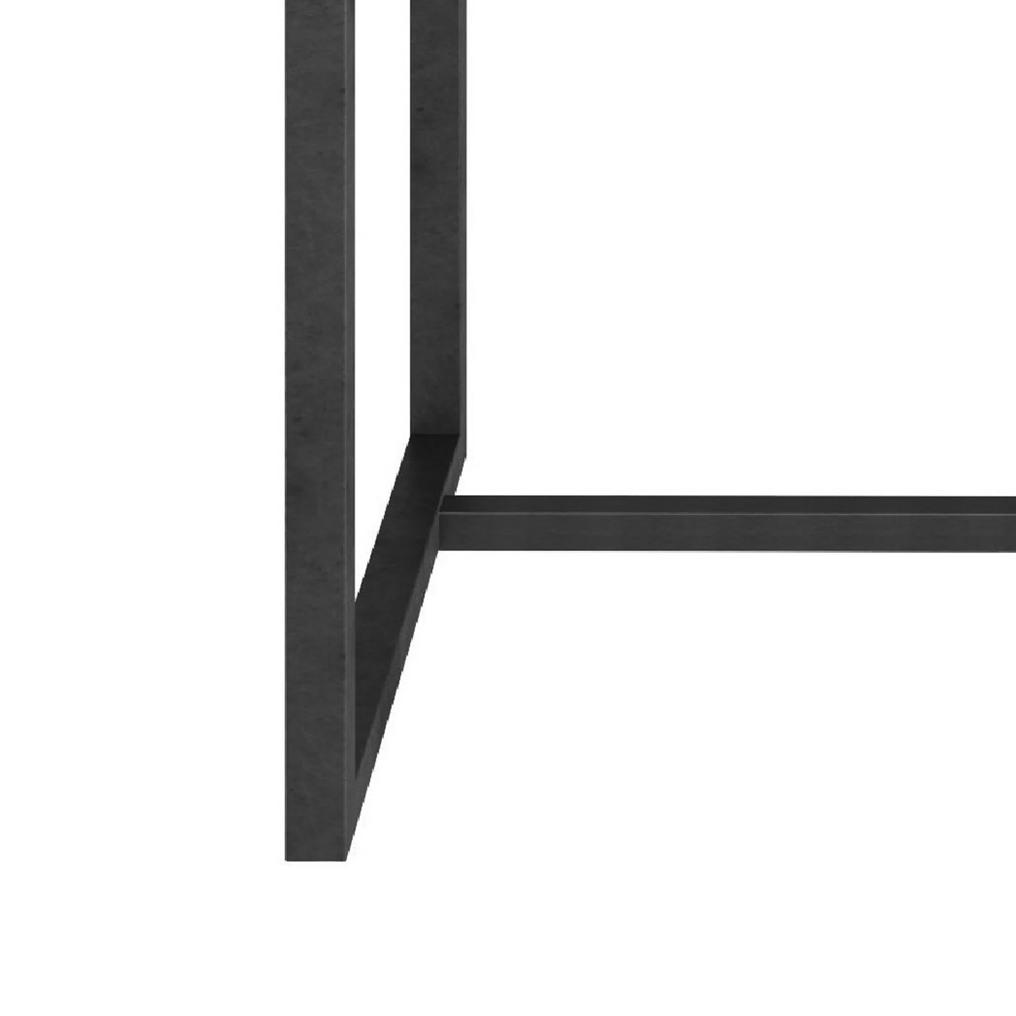 Cid 20 Inch Modern End Table, Marble Top, Metal Base, White, Black