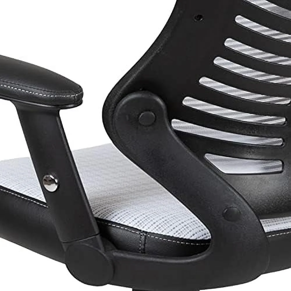 High Back Designer White Mesh Executive JOMA Office Chair - Adjustable Arms