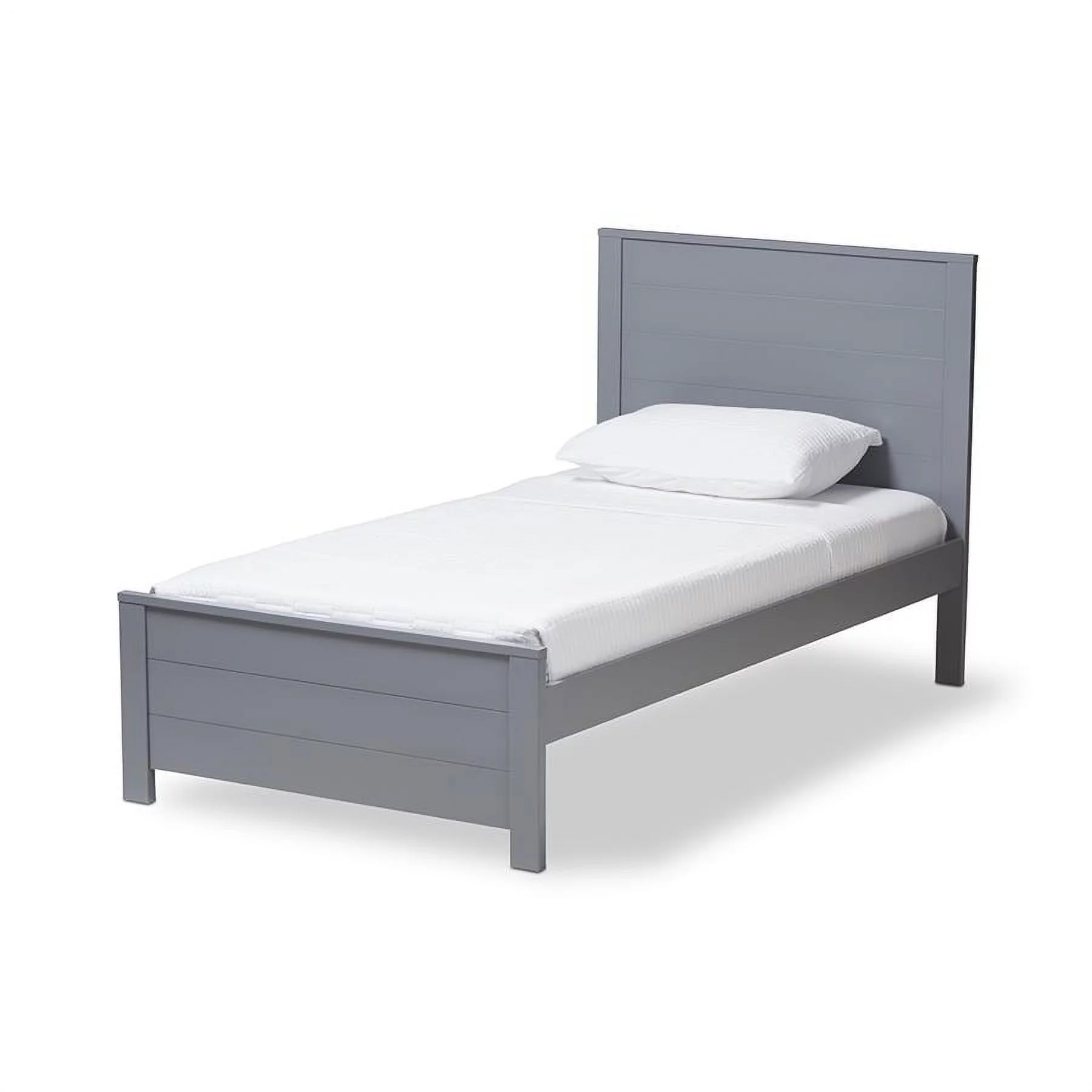 Baxton Studio Catalina Modern Classic Mission Style Grey-Finished Wood Twin Platform Bed